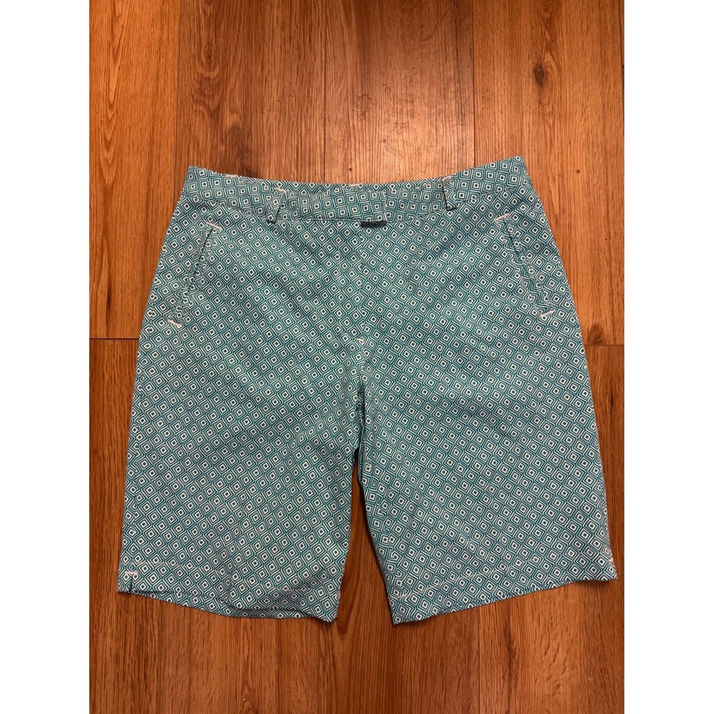 Lady Hagen Essentials Golf Bermuda shorts Womens 8 Teal White Geometric print